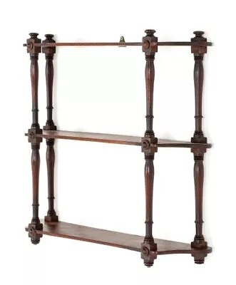 Period Regency Wall Rack Shelf Unit Mahogany • £695