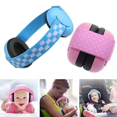 Kids Baby Folding Ear Defenders Noise Reduction Protectors Elasticated Earmuffs • £8.89