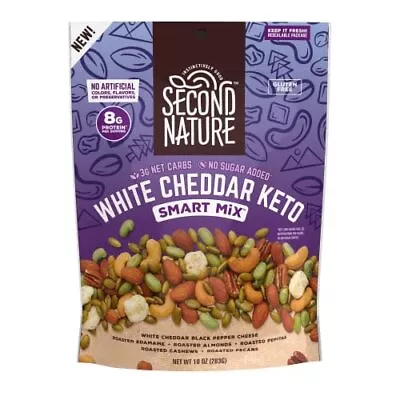 Second Nature Snacks White Cheddar Keto Smart Mix - 10 Oz Pouch Pack Of 6 • $74.96