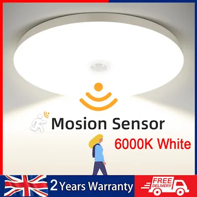 £11.99 • Buy Modern LED Ceiling Light PIR Motion Sensor Light Bathroom Kitchen Hallway Lamps
