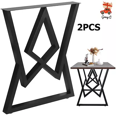 2pcs Table Legs 28X 24 Wide Metal  Heavy Duty Steel Desk Leg Dining Coffee Leg • $72.20