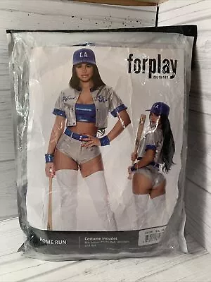 Sexy Forplay Home Run Baseball Player Metallic Blue & Silver Costume 551531 • $49.95