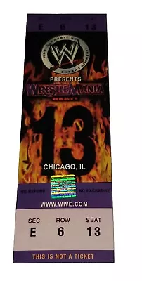 WRESTLEMANIA 13 WWE Jakks Classic Superstars Commemorative Ticket Chicago ILL  • $10.50