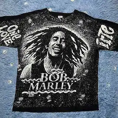 VINTAGE Bob Marley All Over Print AOP 90s Shirt Size XL Adult Reggae Music • $100