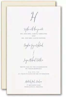 Monogrammed Initial Wedding Invitations Gold Edge Modern Or Traditional Fonts • $303.90