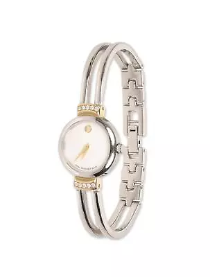 Movado 302378 Harmony Diamond 2 Tone Women Dress Watch Bangle Bracelet • $637.50