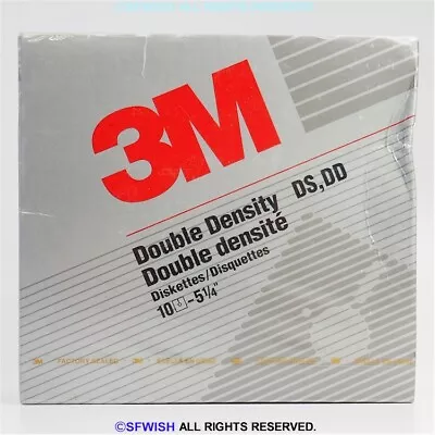 Vintage 3M Double Density 5-1/4  Floppy Disks *10 QTY - NEW OLD STOCK! SEALED!* • $19.97