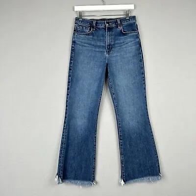 J Brand Womens Jeans 28 Blue Julia Flare Romance Frayed Raw Hem High Waisted • $56.98