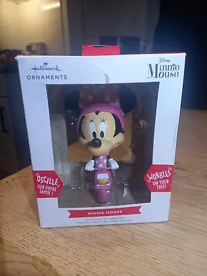 £12.99 • Buy Disney Hallmark Wobbles Minnie Mouse Bobble Head Christmas Holiday Ornament 2021