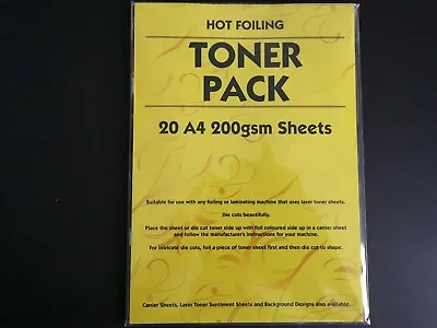 Hot Foiling Toner Sheet Pack - A4 200gsm Work With Tattered Lace Foiling Machine • £7.99