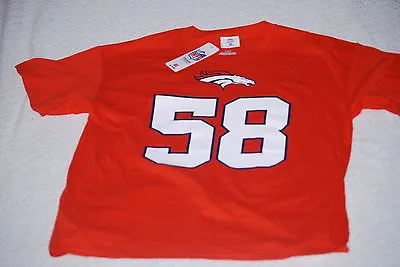 NFL NWT 2024 Denver Broncos ORANGE VON MILLER #58 SHIRT JERSEY 100% COTTON • $26.99