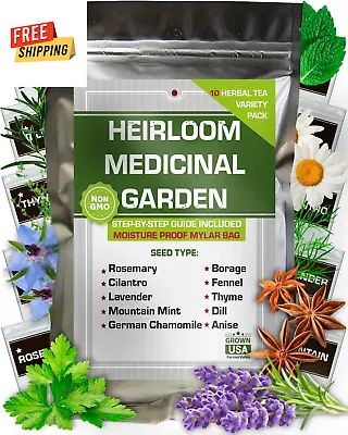 10 Medicinal Herb Seeds - Heirloom Non-GMO - Lavender Mountain Mint Chamomile • £20.42