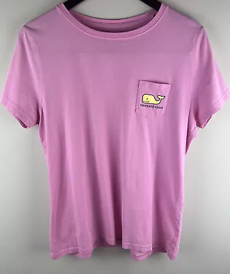 Vineyard Vines Women's Front Pocket T-shirt Size L Pink Whale Lemons • $21.99