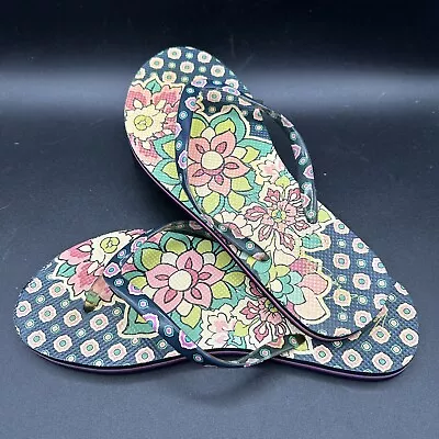 Vera Bradley Petal Paisley Jelly Flip Flops Floral Design Sz Medium 7-8 Rubber • $9.99