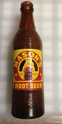 Vintage Mason Root Beer Glass 10 Oz  Bottle Chicago Illinois Empty • $8.79