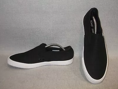 TOMS Mens Baja Slip On Black Haritage Canvas Shoes Size UK11 EU44 US12 • £19.99