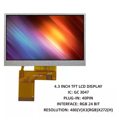 4.3 480*272 ILI6485A TFT LCD Display Module RGB 24bit 40pin HD Color Screen • $14.24