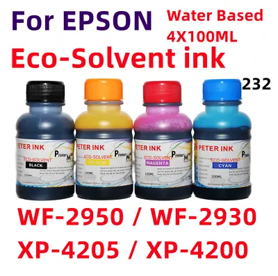 Eco Solvent Ink Bottles For WF2930 WF2950 XP4200 XP4205 T232 232 Cartridge • $34.99