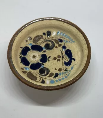 Tonala Pedestal Bowl Trinket Dish Mexican Pottery No Chips Or Cracks 2.5” High • $12