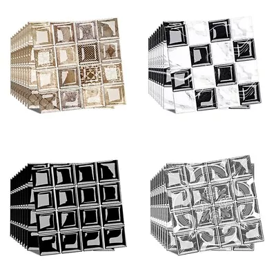 3D Mosaic Self Adhesive Bathroom Kitchen Decor.Wall Mosaic Tile Stickers PVC DIY • £4.49