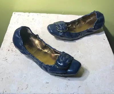 Ellen Tracy Patent Ballet Flats Womens Dark Blue Gabby Sz 7.5 M • $16.97