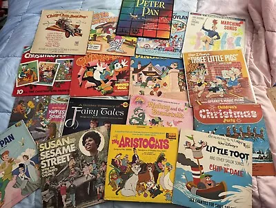 LOT OF 17 VINTAGE Childrens WALT DISNEY & OTHERS VINYL RECORD ALBUMS 12 In LPs • $125