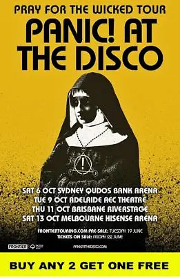 PANIC AT THE DISCO 2018  Laminated Australian Tour Poster • $15.95