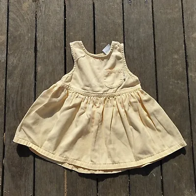 £167.37 • Buy Vintage Guess Baby Pinafore Denim Yellow Dress Sz 18 Months  MADE IN USA