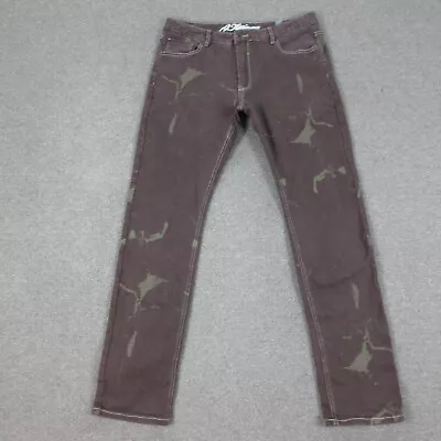 A. Tiziano Jeans Mens 34 Brown Denim No. 08 Splatter 34x33.5 • $45.09