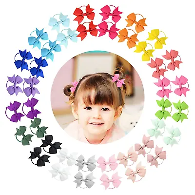 $8.55 • Buy Baby Hair Ties For Toddler Girls - Elastic 2 Inch Small Baby Hair Bows Hair For