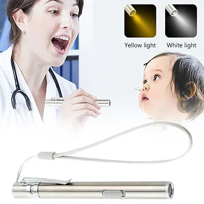£4.10 • Buy USB Rechargeable Medical Pen Light Mini Flashlight LED Torch Lamp With Clip C39