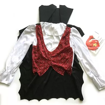 Boys Halloween Vampire Costume Size Small (4-6) Shirt W/ Vest Cape & Medallion • $18.43