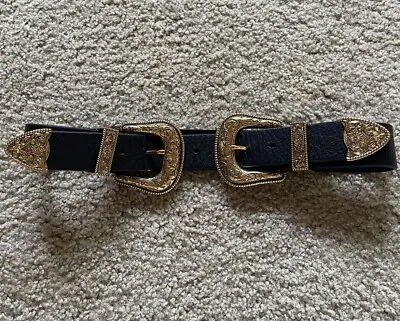 B-low The Belt Bri Bri Black Leather With Gold Hardware Size Small • $65