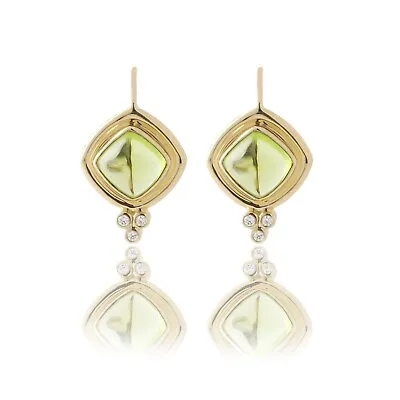 $2100 • Buy Temple St. Clair 18K Yellow Gold Classic Collina Peridot & Diamond Drop Earrings