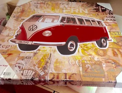 VW Camper Van Canvas Wall Art Picture Print Red Camper 40 Cm X 40 Cm New  Framed • £9.99