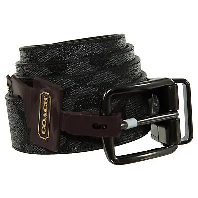 Coach F64839 Cut-to-size Reversible Signature Coated Canvas Belt Charcoal/black • $81