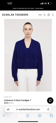 $350 • Buy Scanlan And Theodore Casmere Set Top And Cardigan Size Small French Navy NWT
