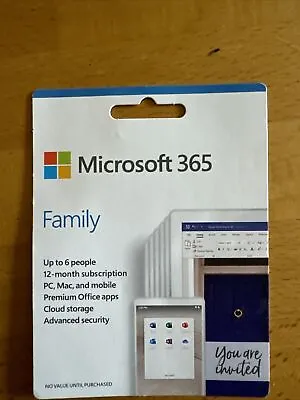 Microsoft Office 365 Family Personal 6 User Word Excel Outlook Mac & Windows PCs • £54.99