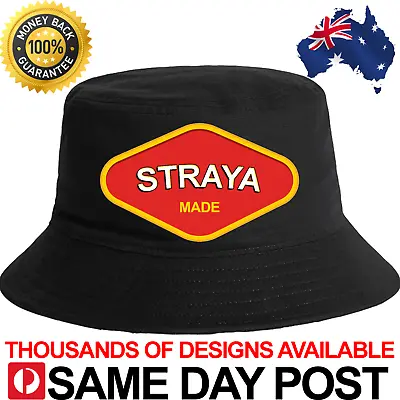 STRAYA VEGEMITE 3 BUCKET HAT - Summer Cool Aussie Meme Funny Bogan 4x4 4WD Sesh • $19.95