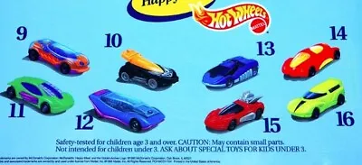 1995 Hot Wheels Mcdonalds Happy Meal Diecast Car Toys - U - Pick • $4.99