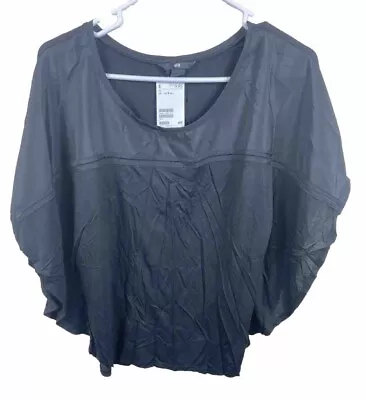 H&M Blouse Women Size S Black Batwing Shirt Viscose Sleeveless Loose Top NEW NWT • $9.89