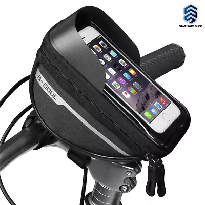 Waterproof Bicycle Handle Bar Mobile Phone Holder Smartphone Holder Bag Bike Bag • £10.75