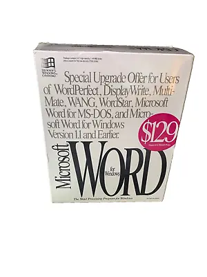 SEALED Vintage 1990 Computing: Microsoft Win Word 2.0 / 3.5 • $67.99