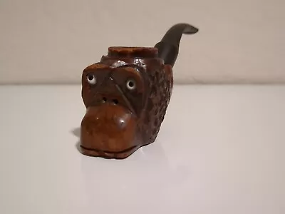 Vintage Made In Italy Carved Wood Pipe Bowl Gorilla Face Monkey Italian • $11