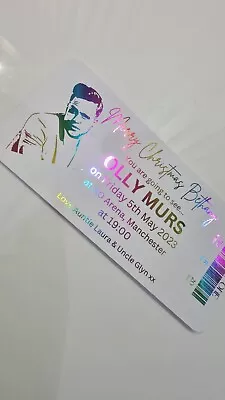 OLLY MURS CONCERT TOUR Ticket Gift FOILED Occasion Birthday Surprise Metallic  • £6.99