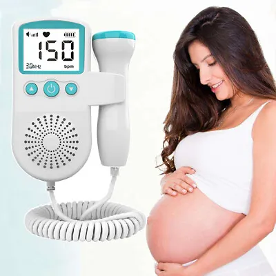 Baby Heartbeat Monitor Fetal Doppler Pregnancy Heart Beat Detector Rate Monitor • £10.99