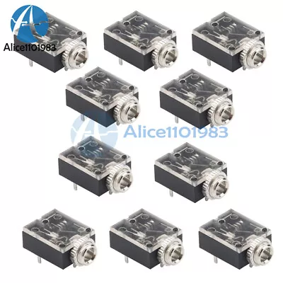 10PCS 5 Pin 3.5mm Headphone Female Stereo Audio Jack Socket PCB Mount Connector • $1.97