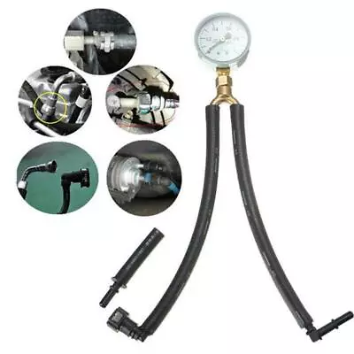 Universal Fuel Pressure Tester Gauge Analogue Gasoline MPa Hose Adapter Tube Kit • $32.99