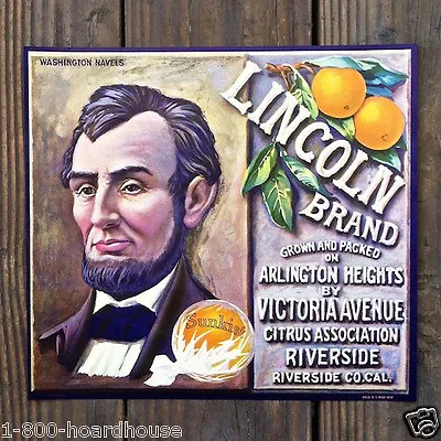 Vintage Original ABRAHAM LINCOLN CITRUS ORANGE FRUIT Crate Box Label NOS 1920s  • $10.36