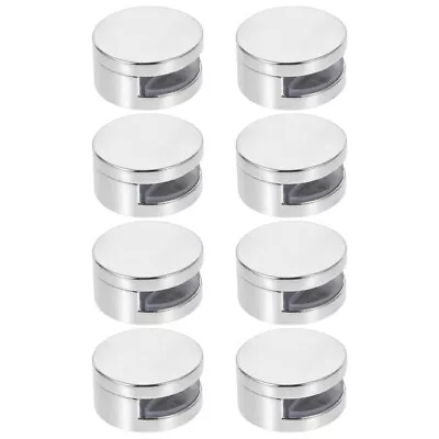  8pcs Mirror Mounting Clips Round Shape Wall-Mounted Mirrors Bracket Glass Clips • £14.75